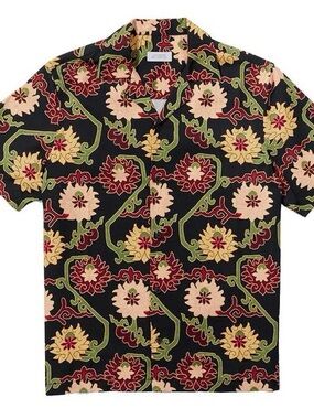 Saturdays New York City Black Floral Short-Sleeve Button-Down Shirt